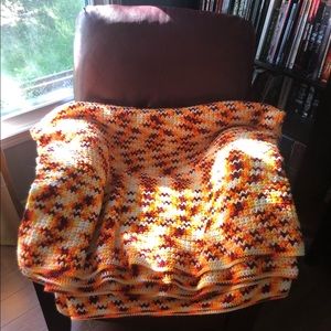 Beautiful Retro Hand Knit Afghan Blanket